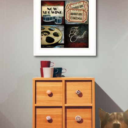 At The Movies I 1 White Framed Print Wall Art