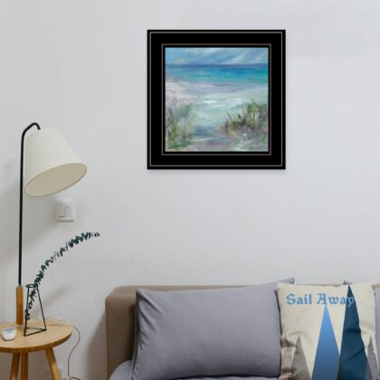 Blue Horizons 3 Black Framed Print Wall Art