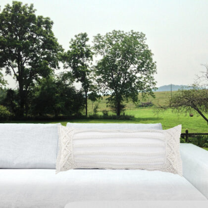 14" X 14" White Unavailable Indoor Outdoor Throw with Unavailable