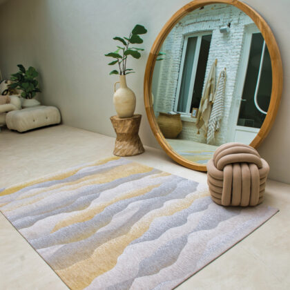 5' x 7' Gray and Brown Abstract Non Skid Area Rug