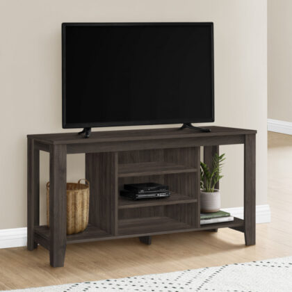 48" Brown Open Shelving TV Stand