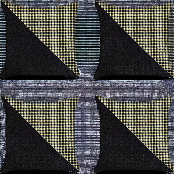 Set Of Four 18" X 18" Black And Yellow Polyester Houndstooth Zippered Pillow