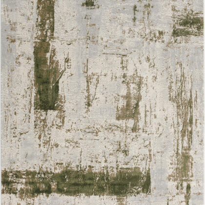 5' X 7' Green Abstract Dhurrie Area Rug