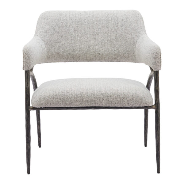 28" Gray And Black Upholstered Arm Chair