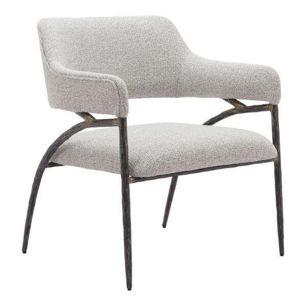 28" Gray And Black Upholstered Arm Chair