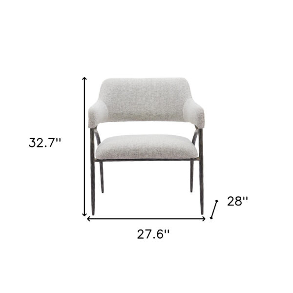 28" Gray And Black Upholstered Arm Chair
