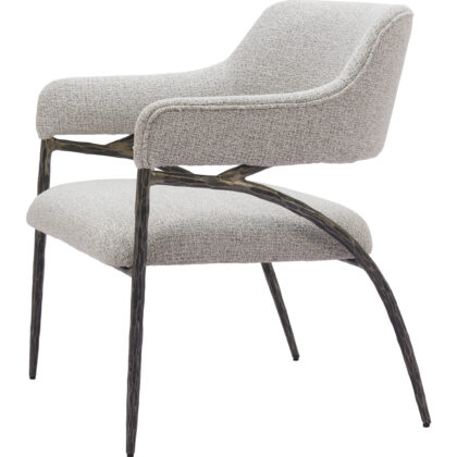 28" Gray And Black Upholstered Arm Chair