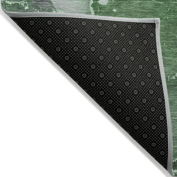 10' X 14' Emerald Abstract Washable Non Skid Indoor Outdoor Area Rug
