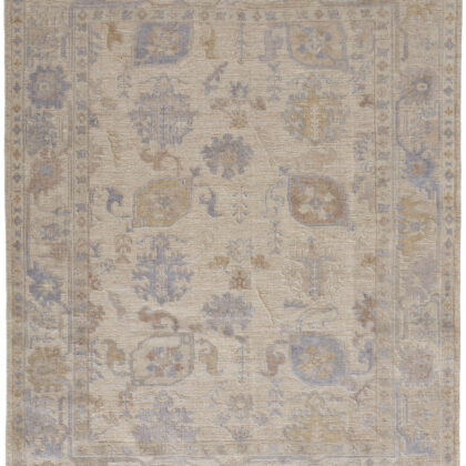 12' X 15' Beige and Blue Medallion Distressed Indoor Outdoor Area Rug