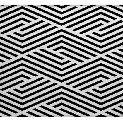 2' X 3' Black and White Geometric Washable Non Skid Indoor Outdoor Area Rug