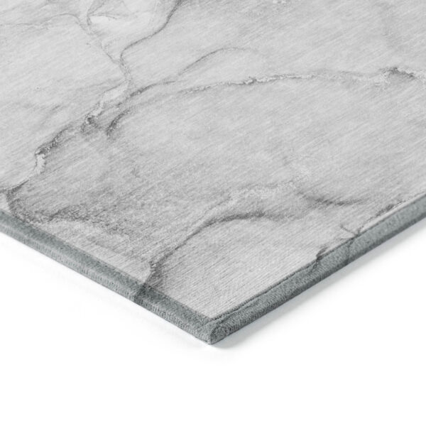 8' X 10' Gray Abstract Washable Non Skid Indoor Outdoor Area Rug