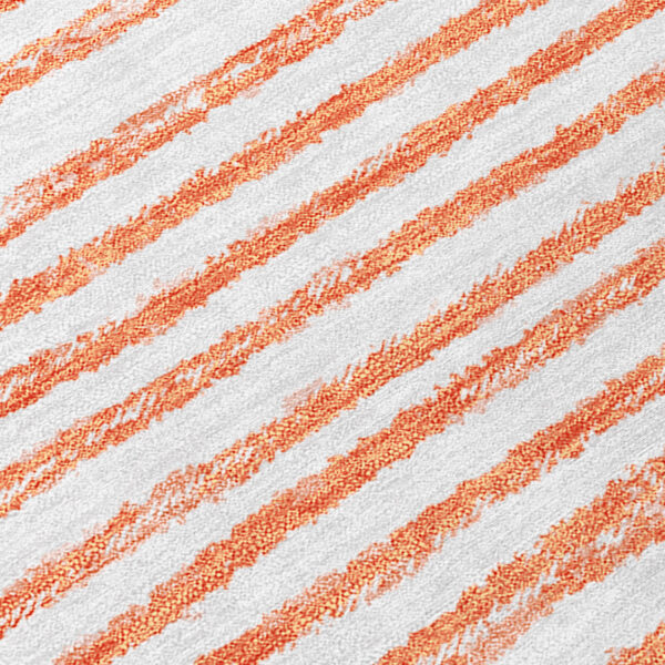 10' X 14' Orange and Ivory Abstract Washable Non Skid Indoor Outdoor Area Rug