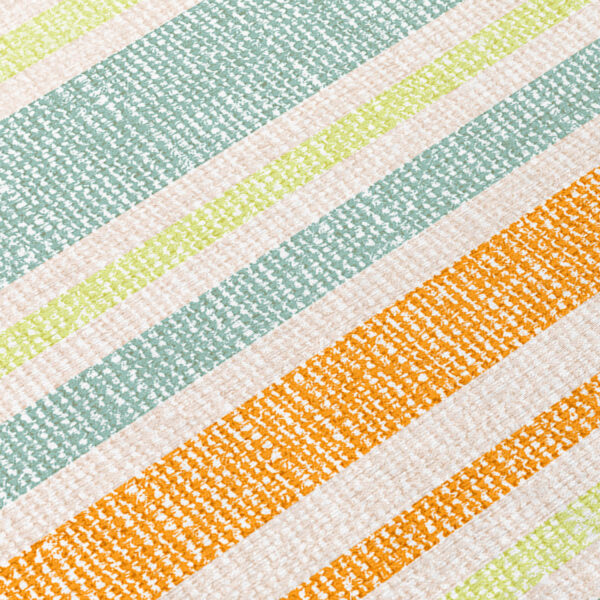8' X 10' Orange Striped Washable Non Skid Indoor Outdoor Area Rug