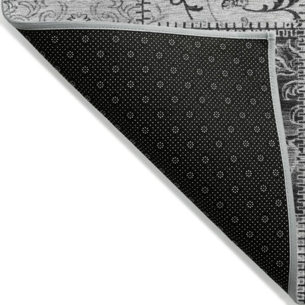 8' X 10' Gray Patchwork Washable Non Skid Indoor Outdoor Area Rug