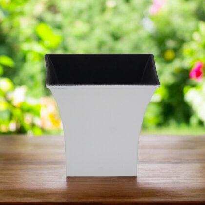 5" White Recycled Plastic Indoor Outdoor Square Pot Planter