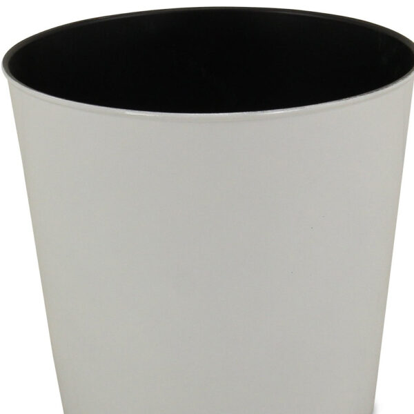 9" White Recycled Plastic Indoor Outdoor Round Pot Planter