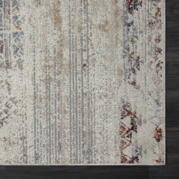 8' X 10' Ivory Tribal Distressed Washable Area Rug