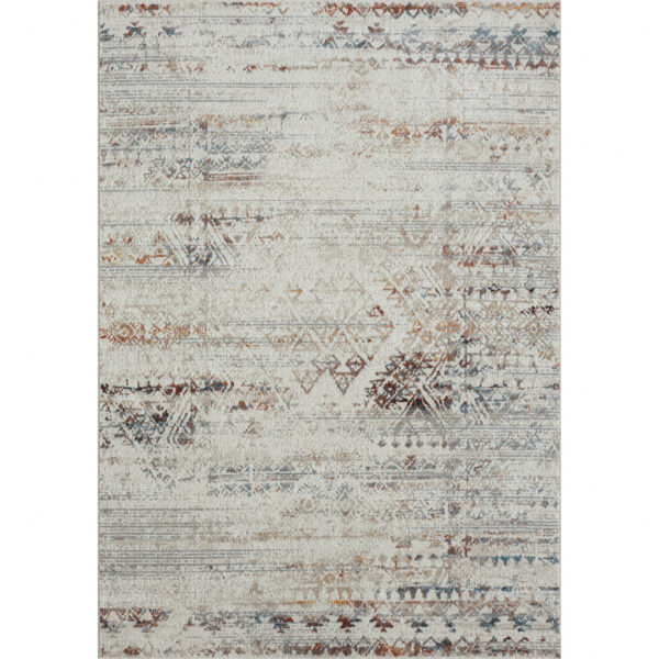 8' X 10' Ivory Tribal Distressed Washable Area Rug