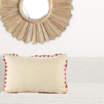 16" X 24" Ivory and Red Christmas Cotton Zippered Pillow