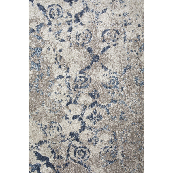 10' x 13' Blue and Ivory Oriental Distressed Area Rug