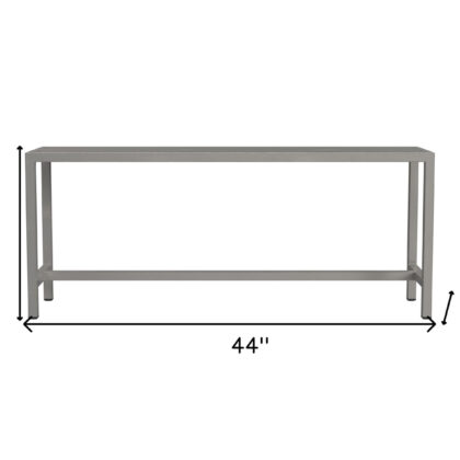 44" Silver Iron Bench
