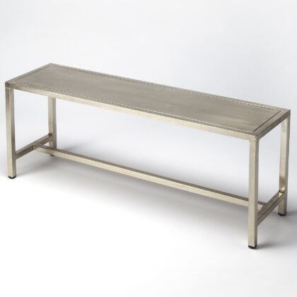 44" Silver Iron Bench