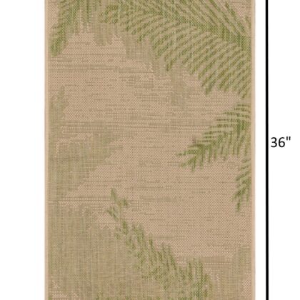 2' X 3' Beige Floral Indoor Outdoor Area Rug