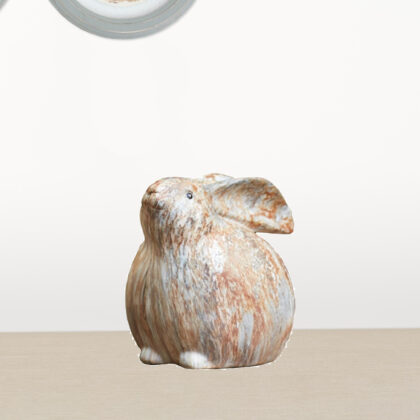 Set Of Two 6" Terra Cotta Resin Rabbit Figurine