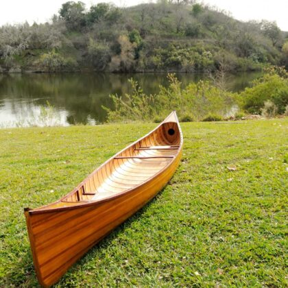 31.5" X 187.5" X 24" Wooden Canoe With Ribs