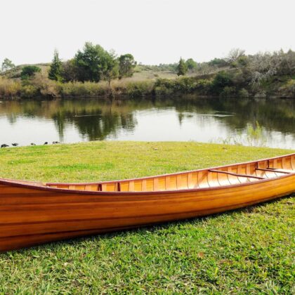 31.5" X 187.5" X 24" Wooden Canoe With Ribs