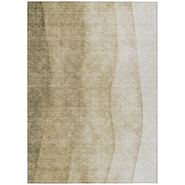 8' X 10' Taupe Beige And Ivory Ombre Washable Indoor Outdoor Area Rug