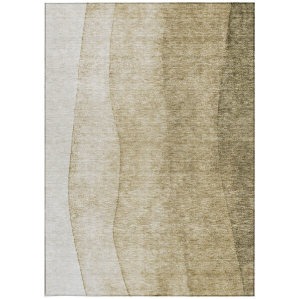 8' X 10' Taupe Beige And Ivory Ombre Washable Indoor Outdoor Area Rug