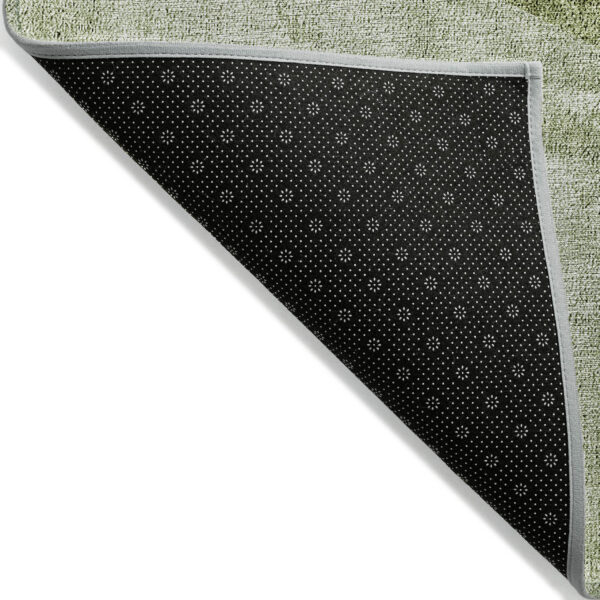 9' X 12' Olive Green And Artichoke Green Geometric Washable Indoor Outdoor Area Rug