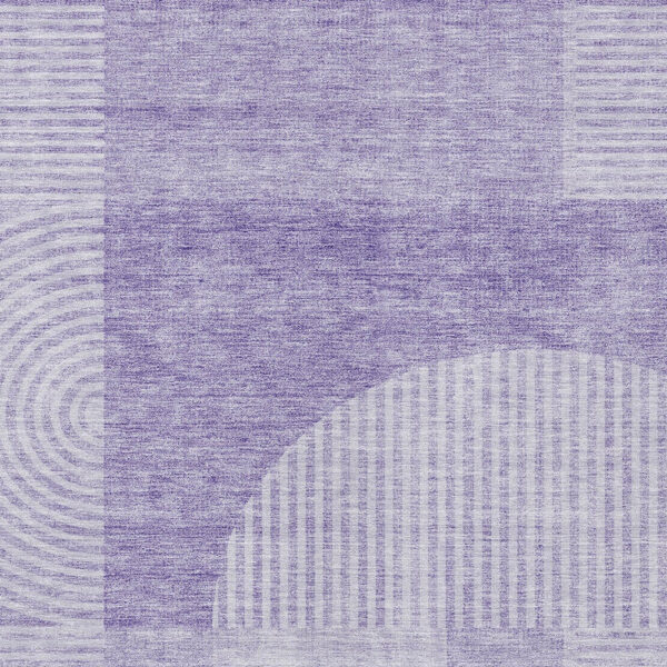 5' X 8' Lavender And Purple Geometric Washable Indoor Outdoor Area Rug