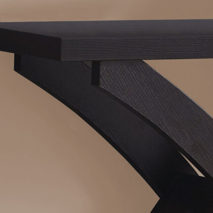 31" Espresso Cross Leg Console Table With Shelves