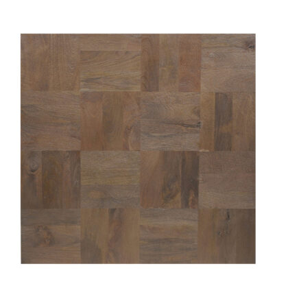 40" Dark Brown And Black Solid Wood Square Coffee Table