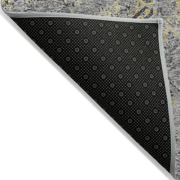 8' X 10' Gray Silver And Charcoal Geometric Washable Indoor Outdoor Area Rug