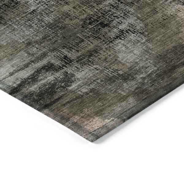 5' X 8' Brown Taupe And Salmon Abstract Washable Indoor Outdoor Area Rug