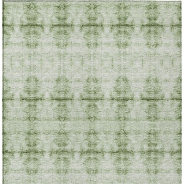 3' X 5' Sage And Green Geometric Washable Indoor Outdoor Area Rug