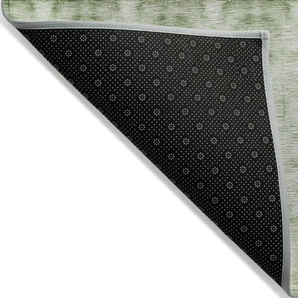 9' X 12' Sage And Green Geometric Washable Indoor Outdoor Area Rug