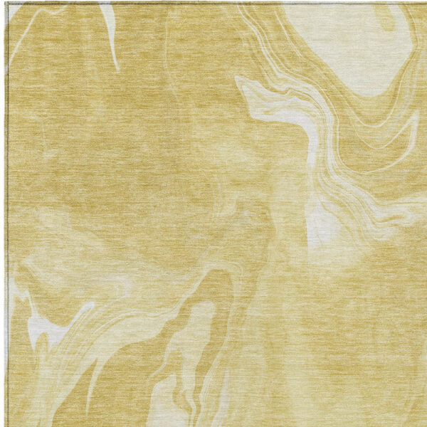 10' X 14' Gold Wheat And Ivory Abstract Washable Indoor Outdoor Area Rug
