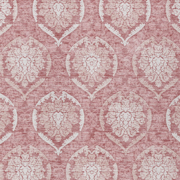 5' X 8' Pink Blush And Ivory Medallion Washable Indoor Outdoor Area Rug