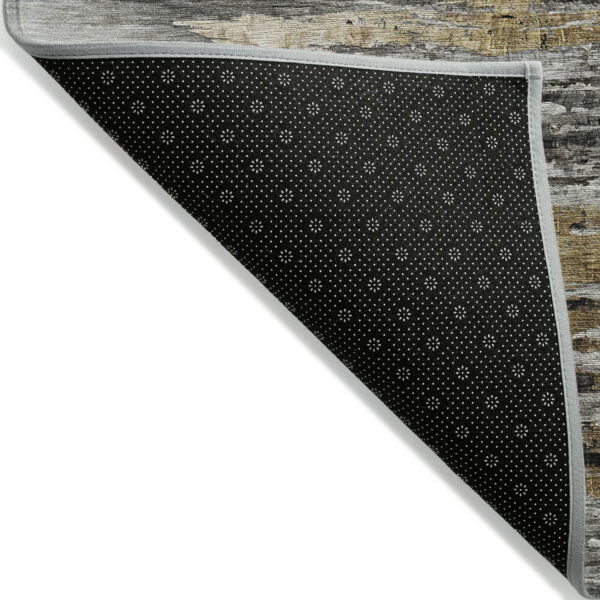 9' X 12' Gray Charcoal And Silver Abstract Washable Indoor Outdoor Area Rug