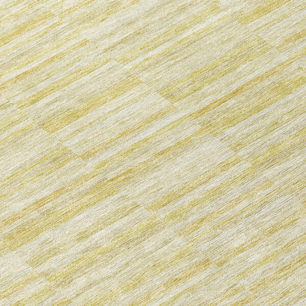 8' Wheat Gold And Tan Round Striped Washable Indoor Outdoor Area Rug