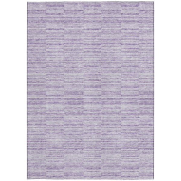 5' X 8' Plum And Purple Striped Washable Indoor Outdoor Area Rug