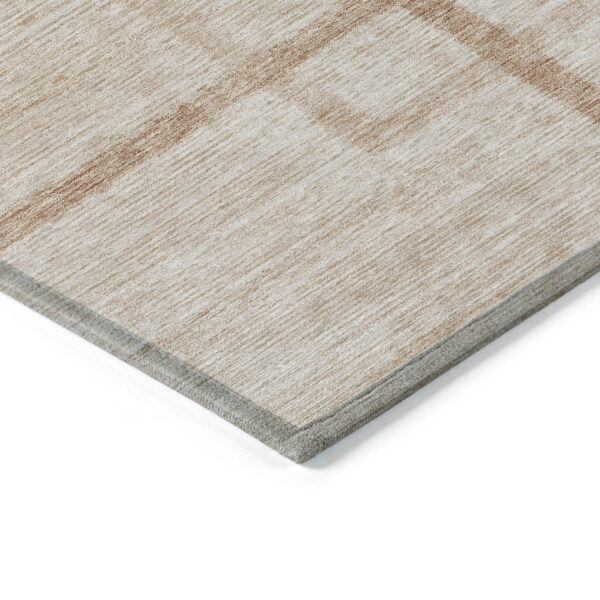 5' X 8' Copper And Brown Geometric Washable Indoor Outdoor Area Rug