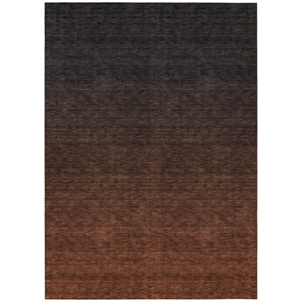 3' X 5' Orange And Charcoal Abstract Washable Indoor Outdoor Area Rug