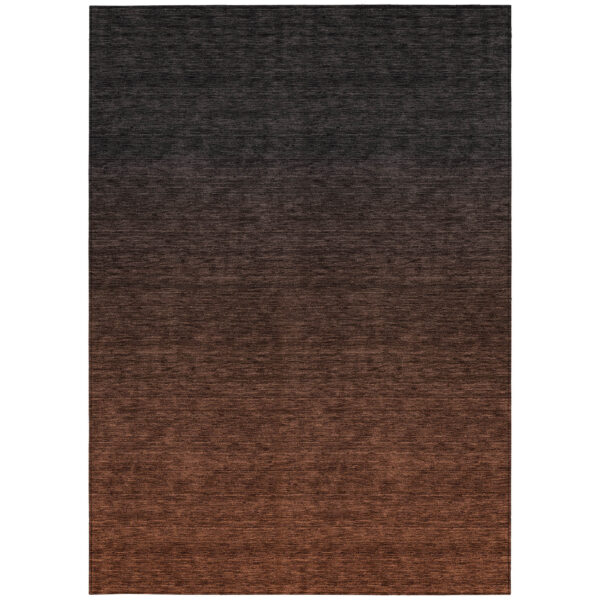 3' X 5' Orange And Charcoal Abstract Washable Indoor Outdoor Area Rug
