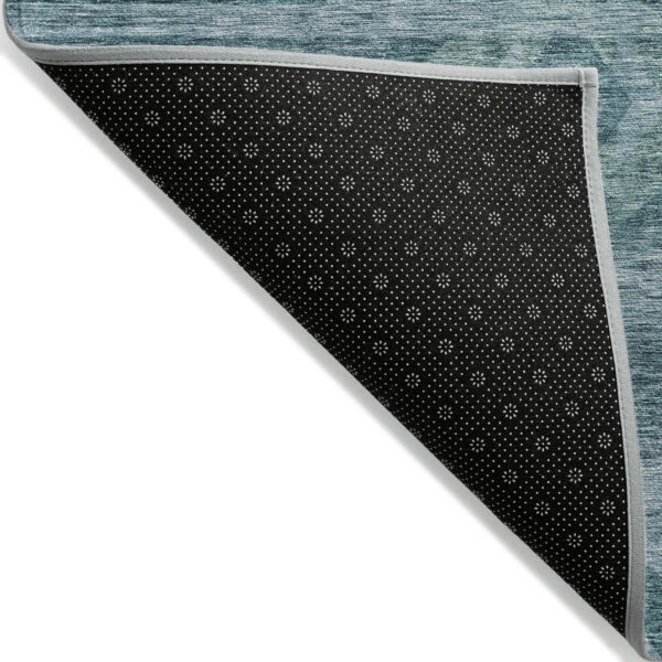 10' X 14' Teal Blue And Aqua Southwestern Washable Indoor Outdoor Area Rug