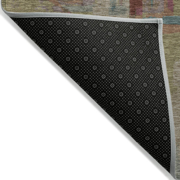 10' X 14' Taupe Beige And Blush Geometric Washable Indoor Outdoor Area Rug